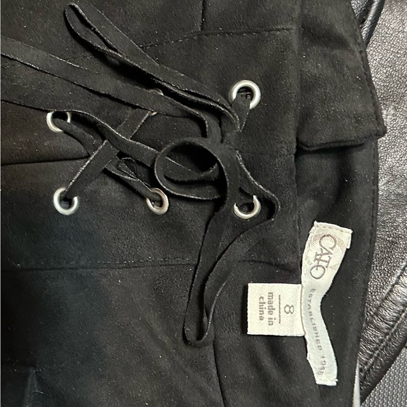 Lace up front Suede Skirt - Picture 3 of 3